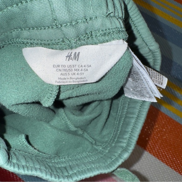 H&M Green Yellow Portland Sweatpants Boys Kids Size 5T - Picture 3 of 3